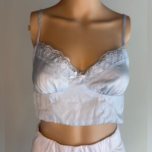 Princess Polly Satin Lace Bralette - Light Blue